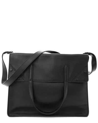 Fendi Black Vitello Grace Leather Matte Large Flip Tote (authentic Pre-loved)