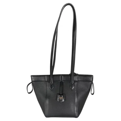 Pre-owned Fendi Black Vitello Mini Origami Tote
