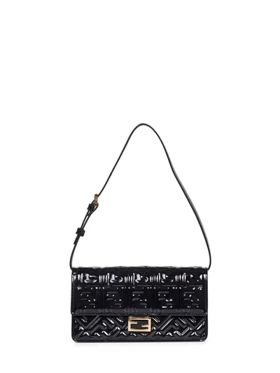 Fendi Black Wallet On Chain Baguette Minibag<br/><br/>