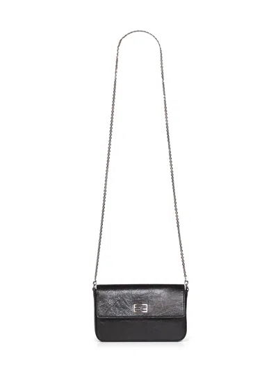 Fendi Black Wallet On Chain Tube Compact Wallet On Chain