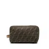 Fendi Men Ff Jacquard Fabric Beauty Case Medium In Black
