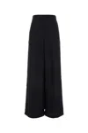 Fendi Monogram Jacquard Silk Trousers In Black