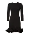 Fendi Black Wool And Mink Dress In Black