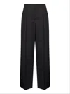 Fendi Women Black Wool And Mohair Wide-leg Trousers In Black