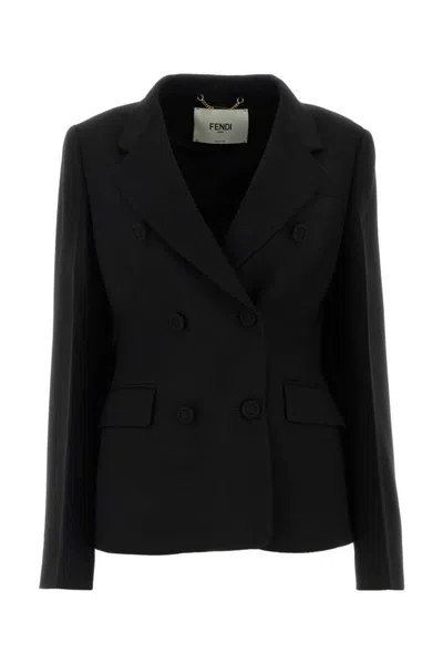 Fendi Black Wool Blend Blazer