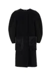 Fendi Wool Blend Coat Featuring Fur Pockets In Black