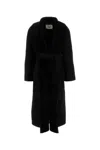 Fendi Black Wool Blend Coat In Black