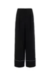 Fendi Black Wool Blend Pyjamas Pant In Black