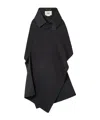 Fendi Black Wool Cloak In Black