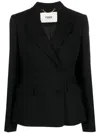 Fendi Black Wool Blend Blazer In Black