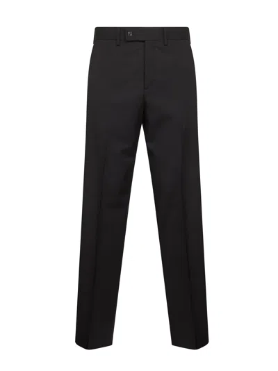 Fendi Tailored Cigarette Trousers In Wool Gabardine In Black