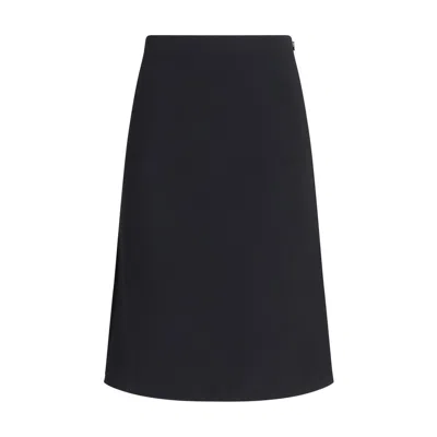 Fendi Black Wool Oves Aries Midi Skirt