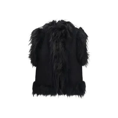 Fendi Black Wool Oves Aries Sleeveless Jacket