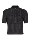 Fendi Black Wool Polo Shirt In Black