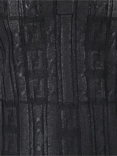 FENDI BLACK WOOL POLO SHIRT