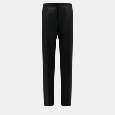 Pre-owned Fendi Black Wool Trouser L