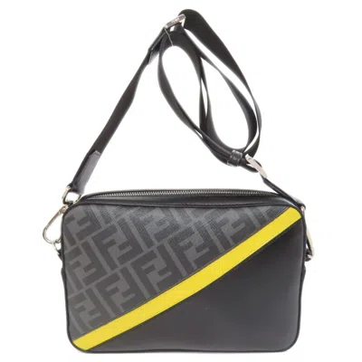 Pre-owned Fendi Black Yellow Leather Pvc Shoulder Bag ()