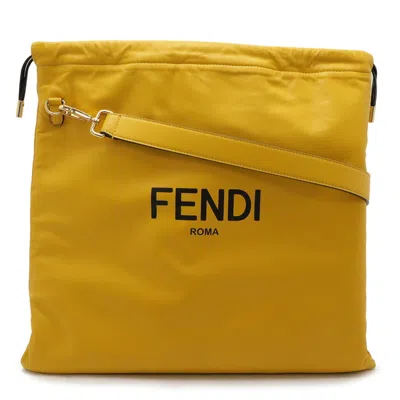 Pre-owned Fendi Black Yellow Leather Shoulder Bag ()