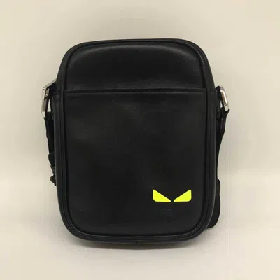 Pre-owned Fendi Black Yellow Leather Shoulder Bag () In Black, Yellow