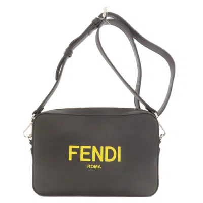 Pre-owned Fendi Black Yellow Leather Shoulder Bag () In Multi