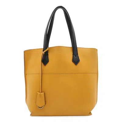 Pre-owned Fendi Black Yellow Leather Shoulder Bag Tote Bag ()