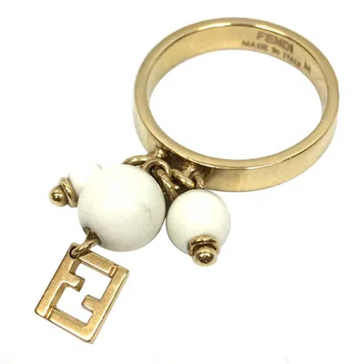 Pre-owned Fendi Black Yellow Metal Band Ring () In Multi