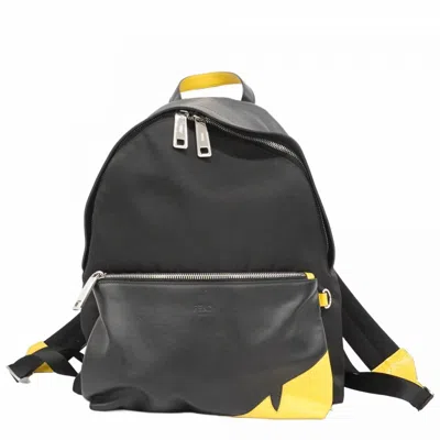 Pre-owned Fendi Black Yellow Nylon Backpack () In Multi
