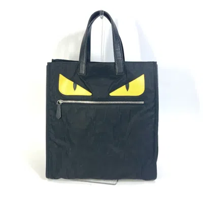 Pre-owned Fendi Black Yellow Nylon Tote Bag () In Multi