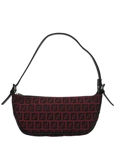 Fendi Black Zucchino Canvas Pochette (authentic Pre-loved) In Multi