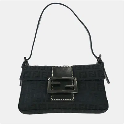 Pre-owned Fendi Black Zucchino Handbag
