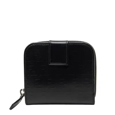Pre-owned Fendi Black Zucchino Patent Leather Wallet (bi-fold) ()