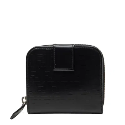 Pre-owned Fendi Black Zucchino Patent Leather Wallet (bi-fold) ()
