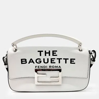 Pre-owned Fendi Black/white Leather X Marc Jacobs Baguette Phone Pouch