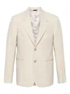 Fendi Neutral Single-breasted Wool Blazer In Beige