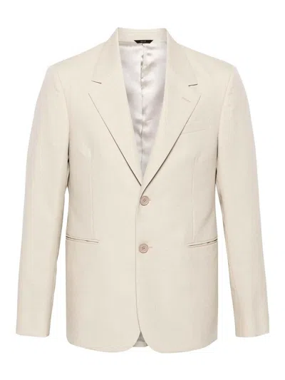 Fendi Single-breasted Blazer In Beige