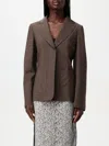 Fendi Wool Mohair Tailored Blazer Notched Collar In Brown