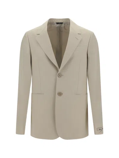 Fendi Men Single-breasted Blazer In Brown