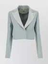 Fendi Powder Blue Wool Blend Blazer In Blue