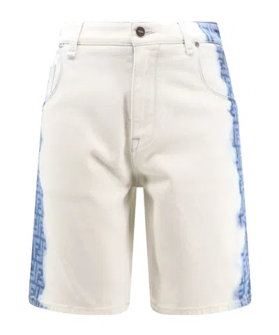 FENDI FENDI BLEACH SHADED DENIM BERMUDA SHORTS