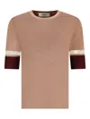 Fendi Block-stripe Short-sleeve T-shirt In Brown