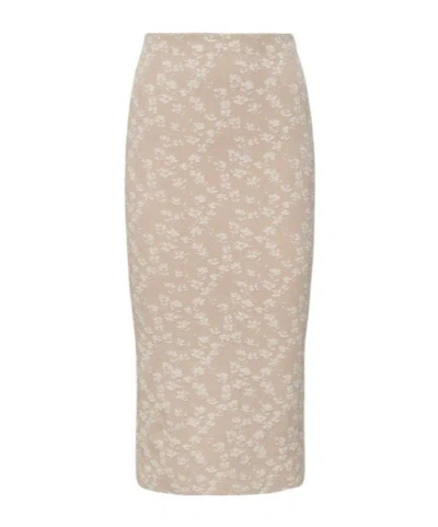 FENDI FENDI FLORAL MOTIF LAYERED EFFECT MIDI SKIRT