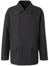 Fendi Double-breasted Wool Felt Peacoat In Gray