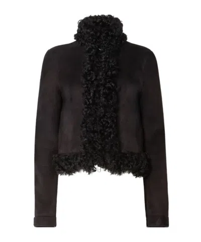 Fendi Blouson Black Merino Shearling Blouson