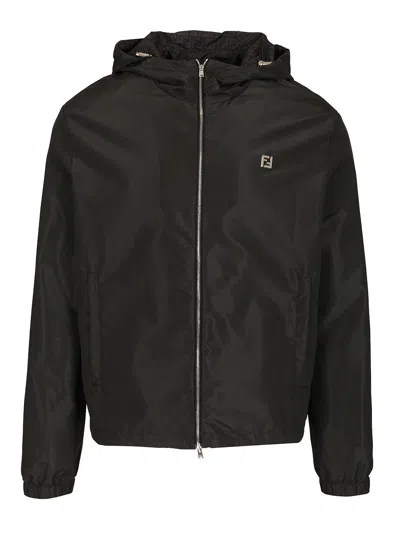 Fendi Blouson In Black Technical Fabric Jackets Black