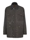 Fendi Black All Over Printed Jacket In Brown