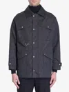 Fendi Ff-pattern Leather-trimmed Jacket In Green