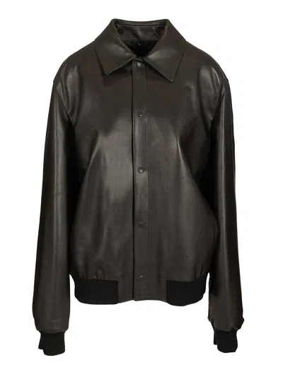 Fendi Blouson Leather Jackets Black