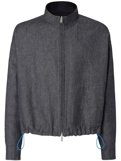 Fendi Blouson Rev Denim Double In Gray
