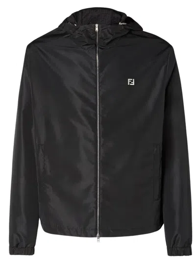 Fendi Blouson Technical Fabric In Black