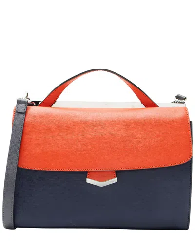 Fendi Blue & Red Leather Demi Jour Small Tote (authentic Pre-loved) In Multi